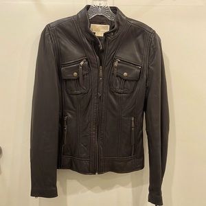 Brown Leather Jacket Michael Kors